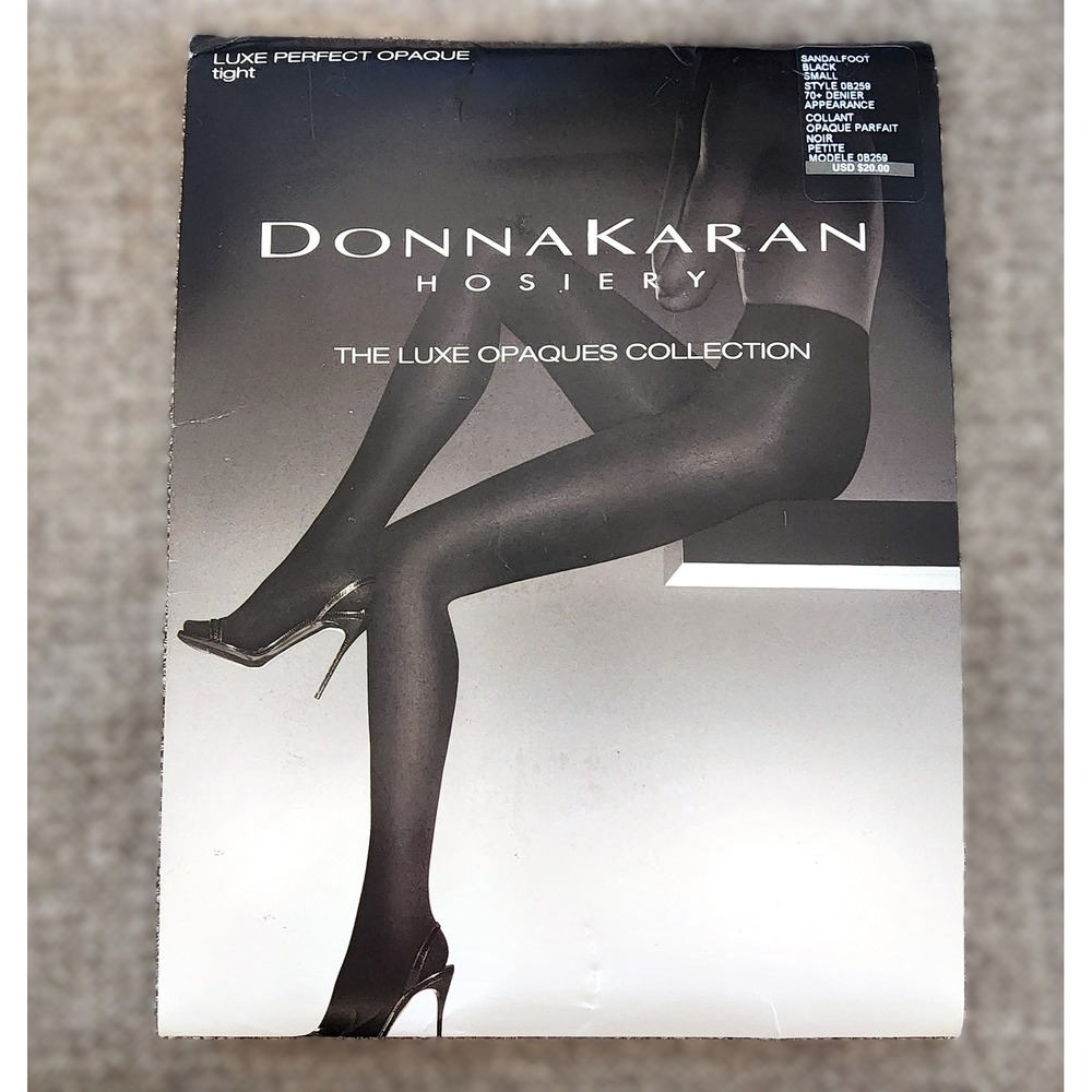Donna Karan Black Hosiery - Luxe Opaques Collection Tights- Small